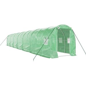 vidaXL Tuinkas met stalen frame 28 m² 14x2x2 m groen