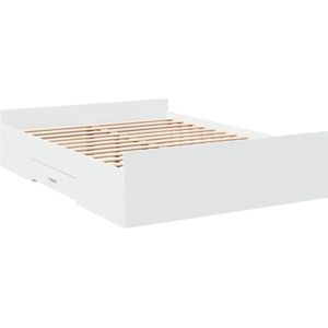 vidaXL Bedframe met lades bewerkt hout wit 120x190 cm