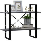 vidaXL Boekenkast met 2 schappen 80x30x70 cm massief grenenhout grijs