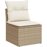 vidaXL - 7-delige - Loungeset - met - kussens - poly - rattan - beige