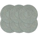 vidaXL-Placemats-6-st-rond-38-cm-jute-olijfgroen