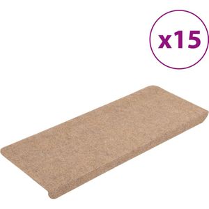 vidaXL-Trapmatten-zelfklevend-15-st-65x24,5x3,5-cm-beige