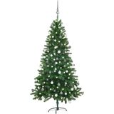 vidaXL Kunstkerstboom met verlichting en kerstballen 150 cm groen