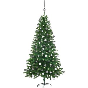 vidaXL Kunstkerstboom met verlichting en kerstballen 150 cm groen