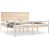 vidaXL Bedframe met hoofdbord massief hout 200x200 cm