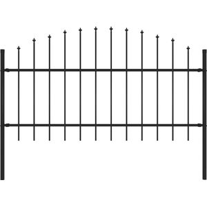 VidaXL Tuinhek met Speren Bovenkant 1-1,25x1,7m Staal Zwart