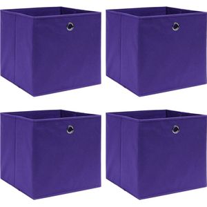 vidaXL Opbergboxen 4 st 28x28x28 cm nonwoven stof paars