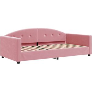 vidaXL Slaapbank 100x200 cm fluweel roze