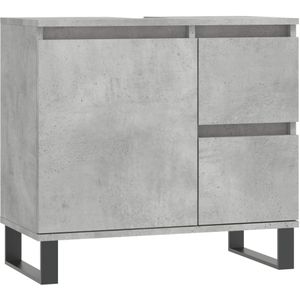 vidaXL Badkamerkast 65x33x60 cm bewerkt hout betongrijs