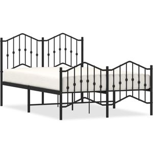 vidaXL Bedframe met hoofd- en voeteneinde metaal zwart 120x200 cm