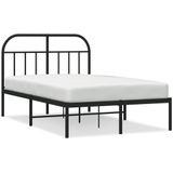 VidaXL Bedframe Hoofdbord Metaal Zwart 120x200 cm