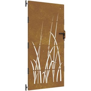 vidaXL Poort 85x175 cm grasontwerp cortenstaal