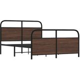 vidaXL Bedframe zonder matras metaal bruin eikenkleurig 137x190 cm