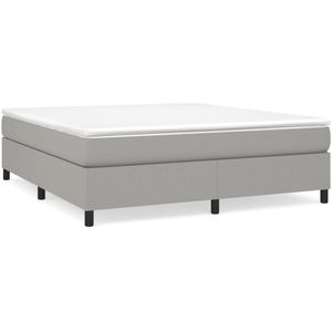 vidaXL Boxspring met matras stof lichtgrijs 160x200 cm