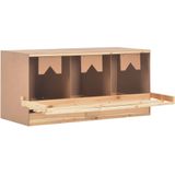 vidaXL Kippenlegkast 3 compartimenten 96x40x45 cm massief grenenhout