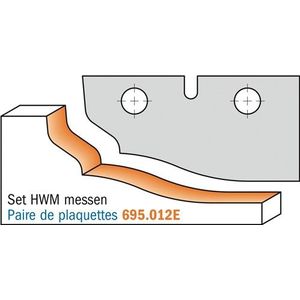 CMT ORANGE TOOLS - Profielmes voor Bossingpaneelfrees Type E - 50X25X2 mm - 2 Stuks