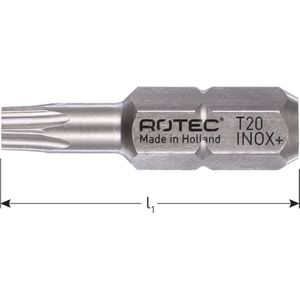 Rotec - Rotec schroefbit, INOX+, C6.3, T25x25 (Torx)(10st.) - 806.1125