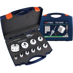 Rotec - Rotec gatzagenset '527 - Electricien' met Fast-Change adapters, 6-kant,13-dlg. - 527.7105