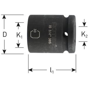 Rotec - Rotec Krachtdop 3/4" - Kort - SW 55 - 843.0055