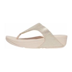 FitFlop Women Lulu Glitz-Canvas Toe-Post Platino-Schoenmaat 43