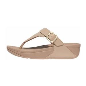 FitFlop Women Lulu Adjustable Toe Post Leather Latte Beige-Schoenmaat 38