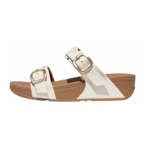 FitFlop Women Lulu Adjustable Slide Leather Urban White-Schoenmaat 40