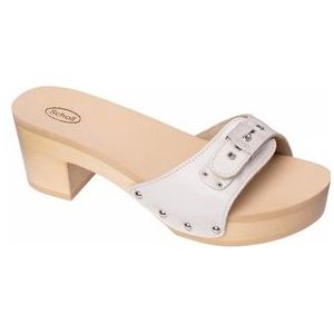 Scholl - Pescura Ibiza - Slipper - White - 100% Leer - Verstelbare Gesp