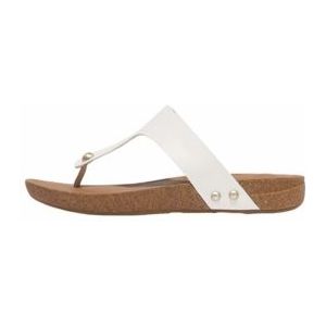 FitFlop Women iQushion Leather Toe-Post Sandals Urban White-Schoenmaat 40