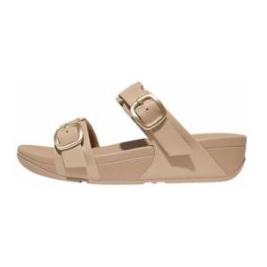 FitFlop Women Lulu Adjustable Slide Leather Latte Beige-Schoenmaat 38