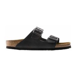 Slipper Birkenstock Unisex Arizona Oiled Leather Black Narrow-Schoenmaat 43