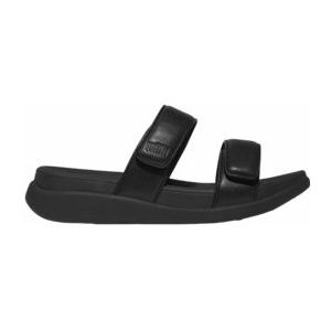 FitFlop Men F-Mode Go Adjustable Two-Bar Slides All Black-Schoenmaat 45