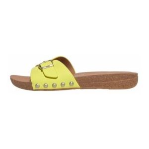 FitFlop Women iQushion Adjustable Buckle Leather Slides Sunny Lime-Schoenmaat 36
