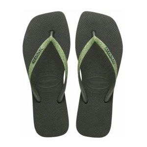 Slipper Havaianas Women Square Glitter Olive Green-Schoenmaat 37 - 38