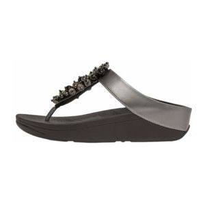 FitFlop Women Fino Bauble-Bead Toe-Post Sandals Pewter Black-Schoenmaat 38