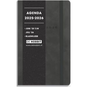 A6 Deluxe Pocket Agenda 2025 - 2026 Suede Look Antraciet
