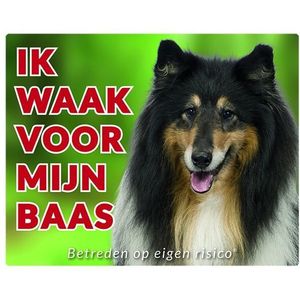 Schotse Herder / Collie Waakbord - Ik waak Zwart