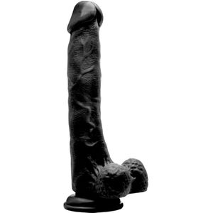 Realistic Cock - 10" - With Scrotum - Black