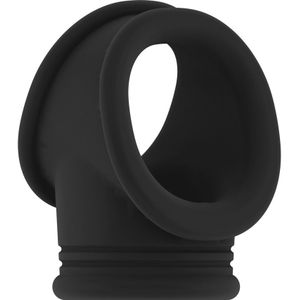 No.48 - Cockring with Ball Strap - Black