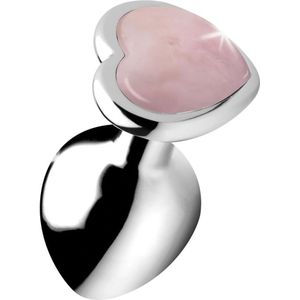 Gemstones Rose Quartz Heart Medium Anal Plug