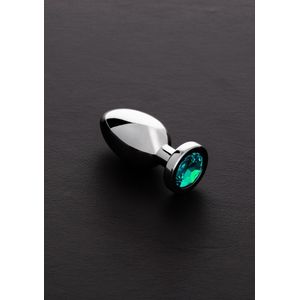 Jeweled Butt Plug AQUA BLUE LIGHT - Small