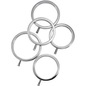 Solid Metal Cock Ring Set 5 Sizes