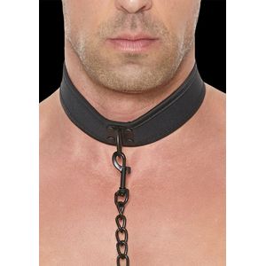 Ouch Puppy Play - Neoprene Collar With Leash - Black