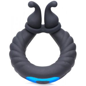10X Cobra Dual Stimulation Silicone Cock Ring - Black