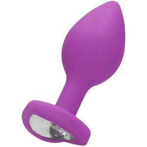 Diamond Heart Butt Plug - Regular - Purple