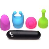 XR Brands - Rechargeable Bullet with 4 Attachments