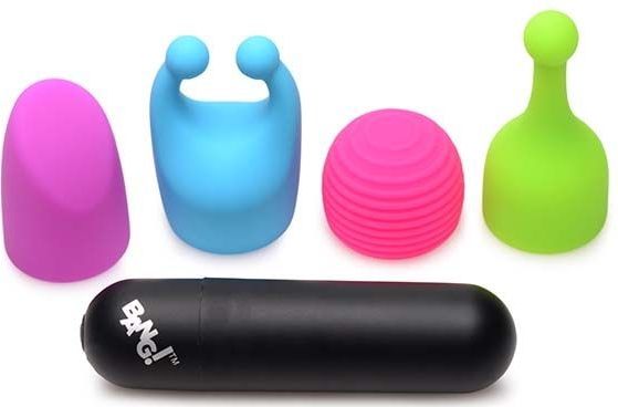 XR Brands - Rechargeable Bullet with 4 Attachments