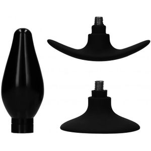 Interchangeable Butt Plug Set - Rounded Large - Black