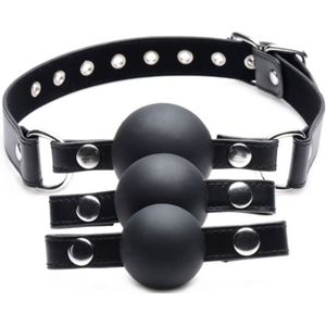 Interchangeable Silicone Ball Gag Set - Black