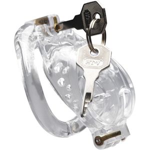 Double Lockdown Locking Customizable Chastity Cage - Clear