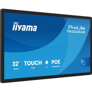 Iiyama 32i LCD Panel-PC with Android and PoE Projective Capacitive Bezel Free10-Points Touch Screen 1920 x 1080 VA panel Flat Bezel Free Glass FrontSpeakers Audio-Ou